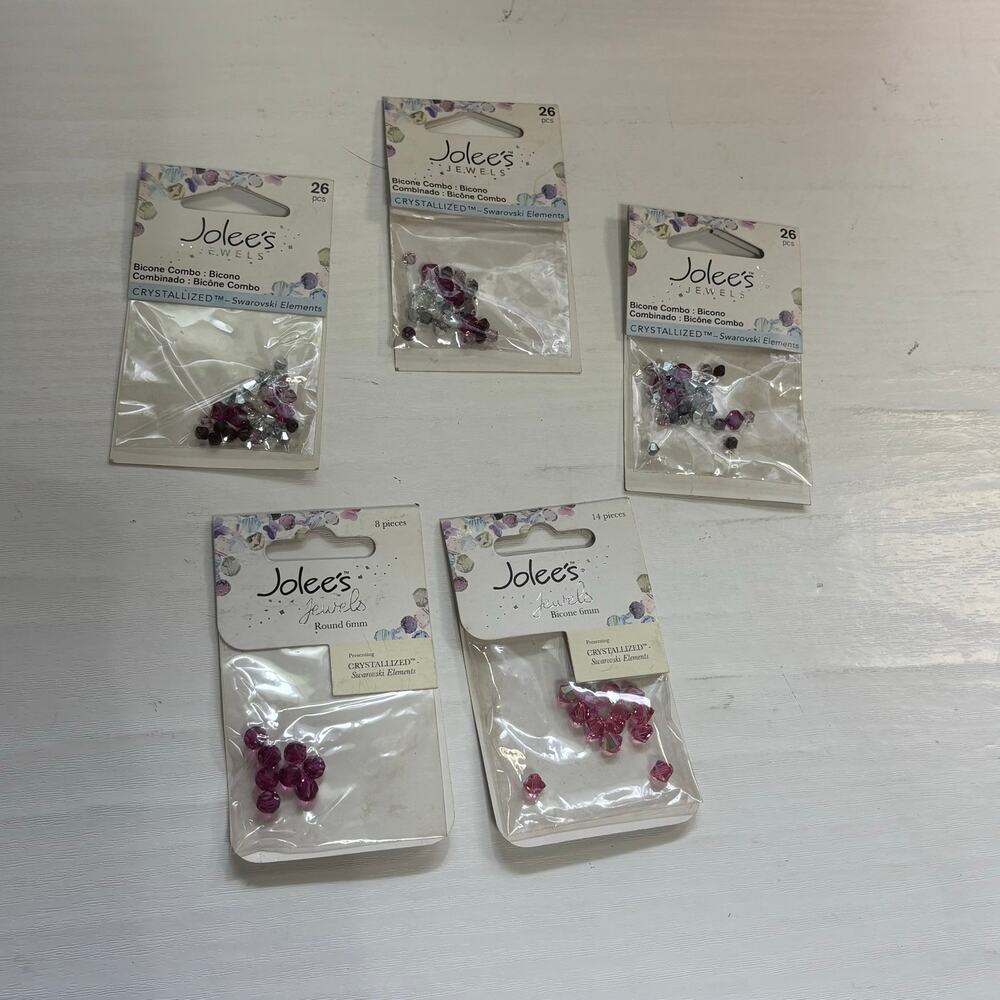 Jolees Swarovski Fuchsia Rose AB Crystal Bead Lot